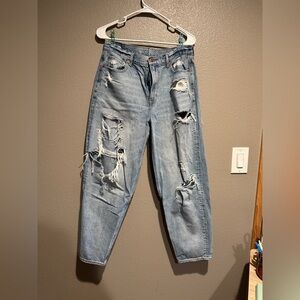 American Eagle Outfitters Blue Boyfriend Jeans Distressed